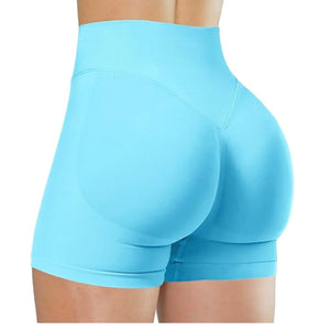 Shorts de Yoga de Cintura Alta para Mulheres de Verão, Elegantes e Sexy, Calças de Fitness para Corrida, Leggings de Yoga em Cores Sólidas, Meias Elásticas