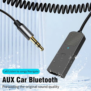 Receptor de Áudio Bluetooth 5.4 Sem Fio Dongle USB Para 3,5mm Aux Jack Kit Mãos Livres Para Carro Receptor de Carro Transmissão BT Com Microfone