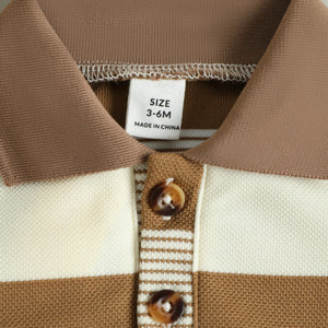 Conjunto de Verão para Crianças: Camiseta Curta Listrada com Estampa de Urso de Pelúcia e Calças Curtas para Meninos, Conjunto Casual Esportivo de Duas Peças