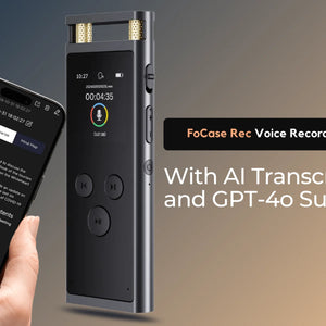 Gravador de Voz AI transcrição, Tradução, Resumo, Mapeamento Mental, Ativação por Voz 64GB Dictafone de Alumínio [Versão AI]