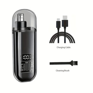 Aparador de Cabelo para Nariz e Ouvidos para Homens - Recarregável via USB C, Portátil, Carregamento Rápido, Kit de Higiene Compacto