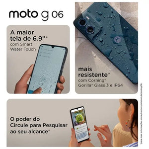 Smartphone Motorola Moto G06 128GB 4GB RAM Azul Marinho 6,9" Câmera 50MP + 8MP Selfie