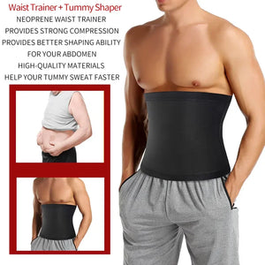 Men's Abdominal Reducer Sauna Body Shaper Fitness Waist Trimmer Waist Trainer Belly Shaping Waist Trainer Corset