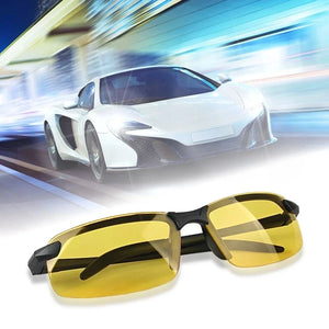 Óculos de Visão Noturna Masculinos para Dirigir Óculos Amarelos com Armação de PC Óculos de Sol para Atividades ao Ar Livre para Usar à Noite Antirreflexo Gafas