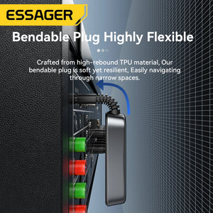 Receptor Transmissor de Áudio Bluetooth 5.1 Essager 3.5MM 3.5 AUX Com Microfone Adaptador Sem Fio de Música Estéreo Para PC TV Alto-falantes de Carro