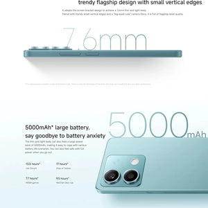 5G Smartphone Global Rom Original Xiaomi Redmi Note 13 256GB Dimensity 6080 Ultra 140Hz LCD Display 64MP Triple Camera 5000mAh