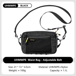 HIKEMAN Dyneema Fiber Waist Pack 1.1L Impermeável UltraLeve Multi Bolso para Ciclismo Corrida Caminhada Camping Esportes ao Ar Livre