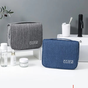 Bolsa de Armazenamento Portátil de Tecido Oxford para Homens, Organizador de Artigos de Higiene, Bolsa de Cosméticos para Mulheres, Necessaire de Viagem Impermeável e Suspensa