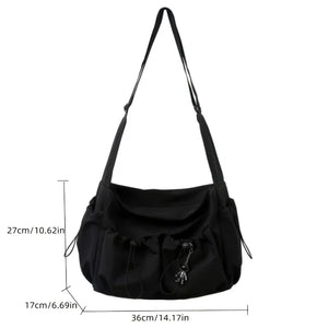 Bolsa Transversal Fashion com Detalhe de Corda - Espaçosa e com Fecho de Zíper Seguro - Inclui Charme Estiloso para Bolsa