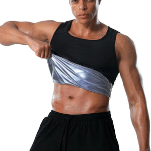 Camisa de Sauna para Homens, Camiseta de Suor de Sauna de Manga Curta, Colete de Sauna para Homens, Regata de Exercício na Academia