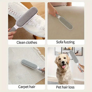 Removedor de Pelos de Animais de Dupla Face, Escova Adesiva Eletrostática Manual, para Gato, Roupas, Sofá, Móveis, Limpeza de Tapetes