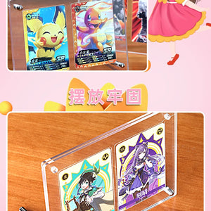 Suporte de Exibição de Cartões de Anime de Acrílico Transparente com Base, Adequado para Cartões de Anime, Cartões de Estrela, Exibição de Cartões de Jogo, Presente