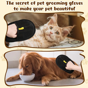 Luvas Reutilizáveis para Remoção de Pelos de Animais com Eletrostática, Escova para Coleta de Pelos de Gato e Cachorro, Dispositivo Adesivo para Coleta de Pelos, Raspador de Pelos para Casa, Luvas de Higiene