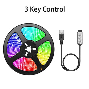 Luzes LED para TV Controle de 3 Teclas Fita LED USB 5V Luzes de Fita para Luz de Fundo de TV Decoração de Festa em Casa Fita Flexível