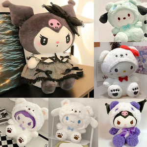 Pelúcia Sanrio Kawaii Sanrio Kuromi My Melody Cinnamoroll Brinquedos Almofada Anime Cartoon Presentes para Crianças Decoração de Quarto Bonecos.**