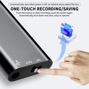 Gravador de Voz Digital Ultra-Fino Mini de 4GB-64GB com Ativação por Voz e Redução de Ruído, Gravação Profissional, Reprodutor de MP3 Profissional