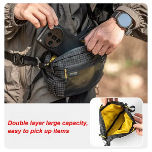 HIKEMAN Dyneema Fiber Waist Pack 1.1L Impermeável UltraLeve Multi Bolso para Ciclismo Corrida Caminhada Camping Esportes ao Ar Livre
