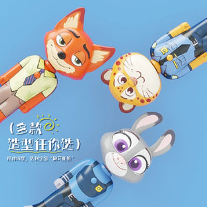 Escova de Dentes Escalável Disney Zootopia Figuras de Anime Fofas Nick e Judy Escova de Dentes Transformável com Cerdas Macias Cerdas Finas Presentes para Crianças