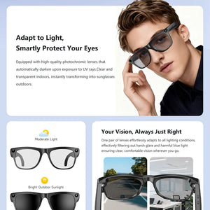 Óculos Inteligentes Xiaomi AI 4K HD Lente Fotocromática Câmera Óculos Chamadas Bluetooth Reprodutor de Música Assistente de Voz Tradução Vídeo