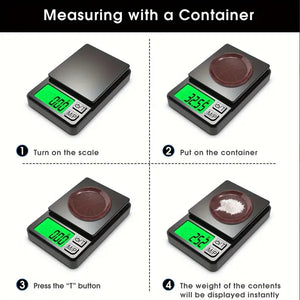 Balança de Precisão de Bolso 1000g X 0,1g - Balança Digital para Gramas, Alimentos, Joias, Onças/Grãos com LCD Retroiluminado - Mini Balança para Viagem