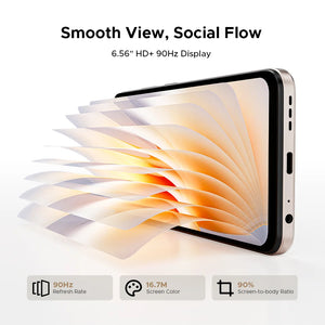 Telefone Móvel DOOGEE Note56 X Corpo Slim de 8,45mm Tela de 6,56" 90Hz Android 16 Bateria de 6150mAh Reconhecimento de Cena com IA Smartphone