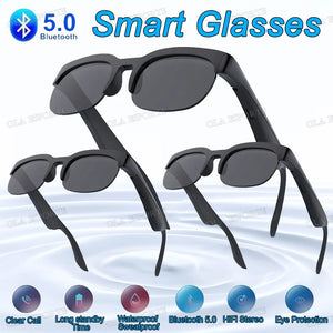 Novos Óculos de Sol Inteligentes Bluetooth V5.3 Chamadas Fones de Ouvido para Esportes ao Ar Livre HIFI Tecnologia Preta Anti-toque UV Para Homens e Mulheres