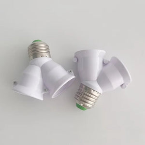 2in1 greenE27LED Base Light Lamp Bulb Socket E27 to 2-E27 Splitter Adapter HOT base