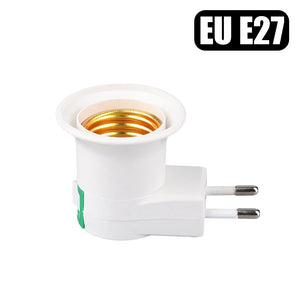 Direct Plug-in Rotary Lamp Head E27 Socket Lamp Converter with Switch EU US Plug Lamp Holder LED Table Lamp Led Base Lamp Base ﻿