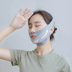 Lifting Facial com Faixa V para Dormir, Bandagem Facial Redutora de Gordura, Relaxamento, Levantamento de Forma, Redução de Papada, Banda de Afinamento Facial, Massagem