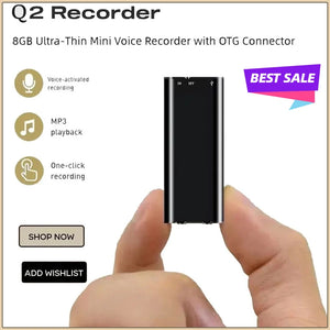 Gravador de Voz Digital Ultra-Fino Mini de 4GB-64GB com Ativação por Voz e Redução de Ruído, Gravação Profissional, Reprodutor de MP3 Profissional