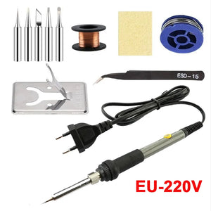 Ferro de Solda Elétrico Ajustável 60W EU 220V / ☆Plugue dos EUA 110V☆ Ferro de Solda DIY para Reparos