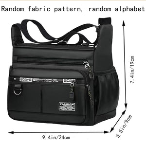 Bolsa transversal masculina com bolsos de múltiplas camadas, alça de ombro ajustável, bolsa de ombro única para negócios