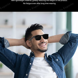 Novos Óculos Inteligentes com Controle de Câmera 2025 Óculos de Sol para Música Fones de Ouvido Bluetooth Sem Fio para Chamadas Óculos de Áudio HIFI para Android