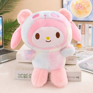 Pelúcia Sanrio Kawaii Sanrio Kuromi My Melody Cinnamoroll Brinquedos Almofada Anime Cartoon Presentes para Crianças Decoração de Quarto Bonecos.**