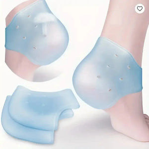 Protetores de Calcanhar de Silicone Azul Laváveis | Unissex para Cuidados Diurnos e Noturnos | Conforto Respirável e Duradouro