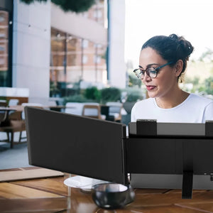 Monitor Portátil Duplo Amoudo de 14 Polegadas 1920*1080P IPS Monitor Triplo Portátil com Porta USB-C para Laptops de 14-16,5" Windows/Mac Xbox