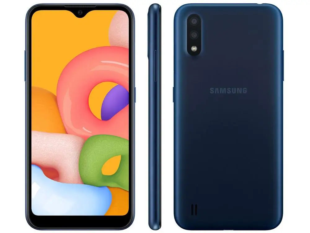 Smartphone Samsung Galaxy A01 32GB Octa-Core Azul-2GB RAM Tela 5,7 ”Câmera. Double + Camera. 5MP selfie