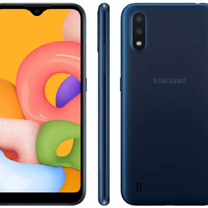 Smartphone Samsung Galaxy A01 32GB Octa-Core Azul-2GB RAM Tela 5,7 ”Câmera. Double + Camera. 5MP selfie