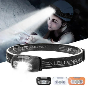 Lanterna de Cabeça de Luz Forte Mini LED Pesca Noturna Lanterna Poderosa Lanterna de Cabeça para Camping ao Ar Livre à Prova d'Água Portátil com Sensor LED