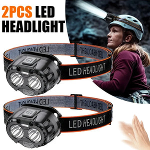 Lanterna de Cabeça LED Poderosa IPX4 à Prova d'Água Lanterna de Emergência 250LM Lanterna de Cabeça LED XPE 500mAh para Pesca, Camping e Caminhadas ao Ar Livre