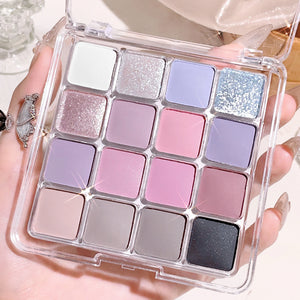 Paleta de sombras mágicas de pôr do sol de dezesseis cores, pérola, mate, tons terrosos, maquiagem coreana