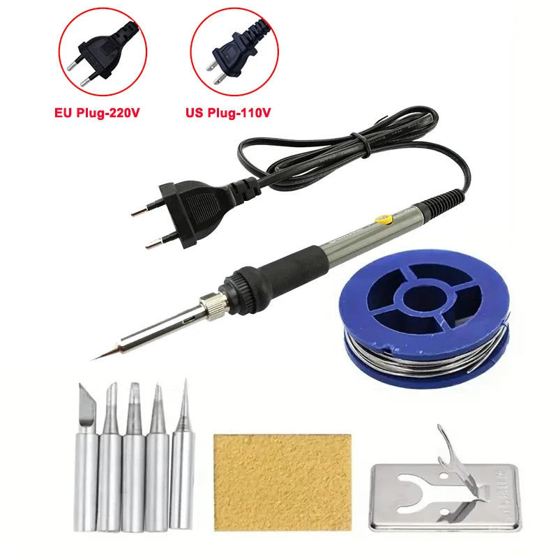 Ferro de Solda Elétrico Ajustável 60W EU 220V / ☆Plugue dos EUA 110V☆ Ferro de Solda DIY para Reparos