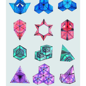 Variedade Geométrica Cubo Mágico Magnético Anti Estresse 3D Cubo de Quebra-Cabeça de Mão para Crianças Aliviador de Estresse Brinquedo Fidget