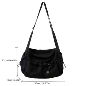 Bolsa Transversal Fashion com Detalhe de Corda - Espaçosa e com Fecho de Zíper Seguro - Inclui Charme Estiloso para Bolsa
