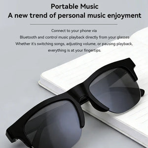Óculos Inteligentes Lenovo com Bluetooth Controle por Toque Chamadas Sem Mão Música Câmera Remota Assistente de Voz para Viagens Esportes Óculos de Sol