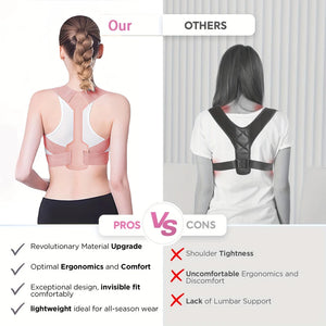 Cinto Corretor de Postura Respirável e Invisível Ajustável Corrige Postura Cinto de Suporte para Costas Colar Cervical Treinamento de Postura