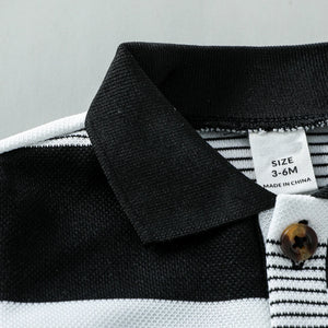 Conjunto de Verão para Crianças: Camiseta Curta Listrada com Estampa de Urso de Pelúcia e Calças Curtas para Meninos, Conjunto Casual Esportivo de Duas Peças