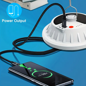 Lanterna de Camping Portátil Power Bank Lanterna LED para Camping Lanterna de Mão à Prova d'Água Luz de Tenda Externa Lanterna Recarregável Holofote Lanterna