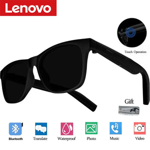 Lenovo AI Controle Remoto Toque Óculos Inteligentes 8K HD Câmera Fotográfica Gravação Tradutor Assistente de Voz Música Bluetooth Óculos de Sol