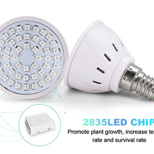 Led Grow Bulb 220V E27 60 80LEDs Full Spectrum LED Plant Greenhouse Hydroponic Growth Light Indoor Plant Phyto Flower Lamp